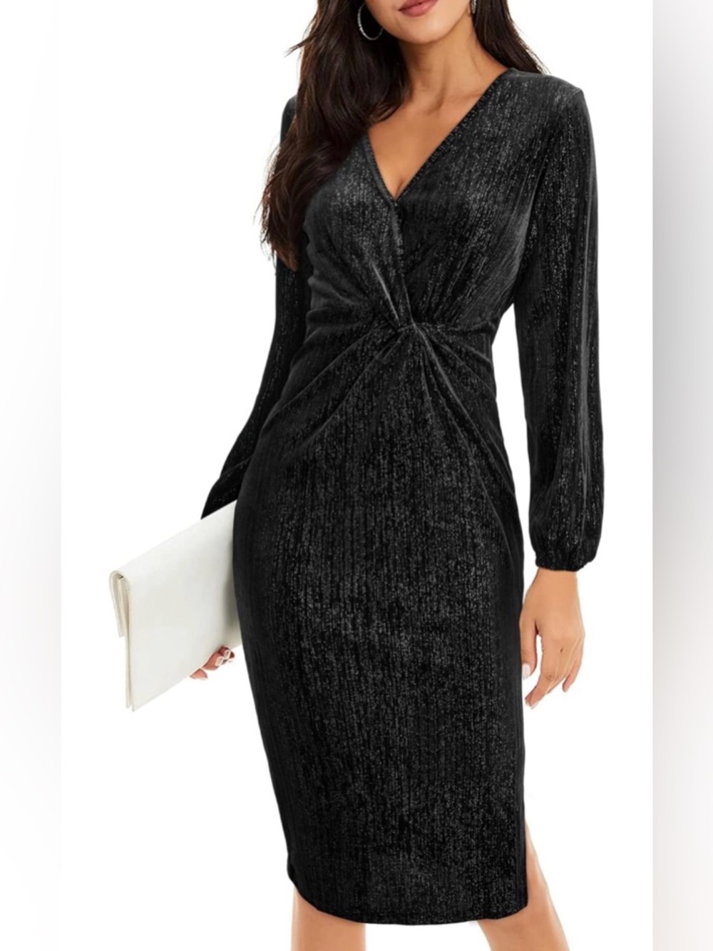 II ININ Women's Velvet Dress Long Sleeve